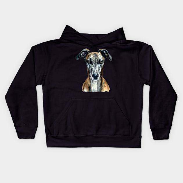 Cute Brindle Greyhound Sticker for Dog Lovers Kids Hoodie by NinosDelViento